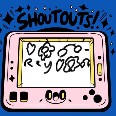 blank canvas that says above it shoutouts