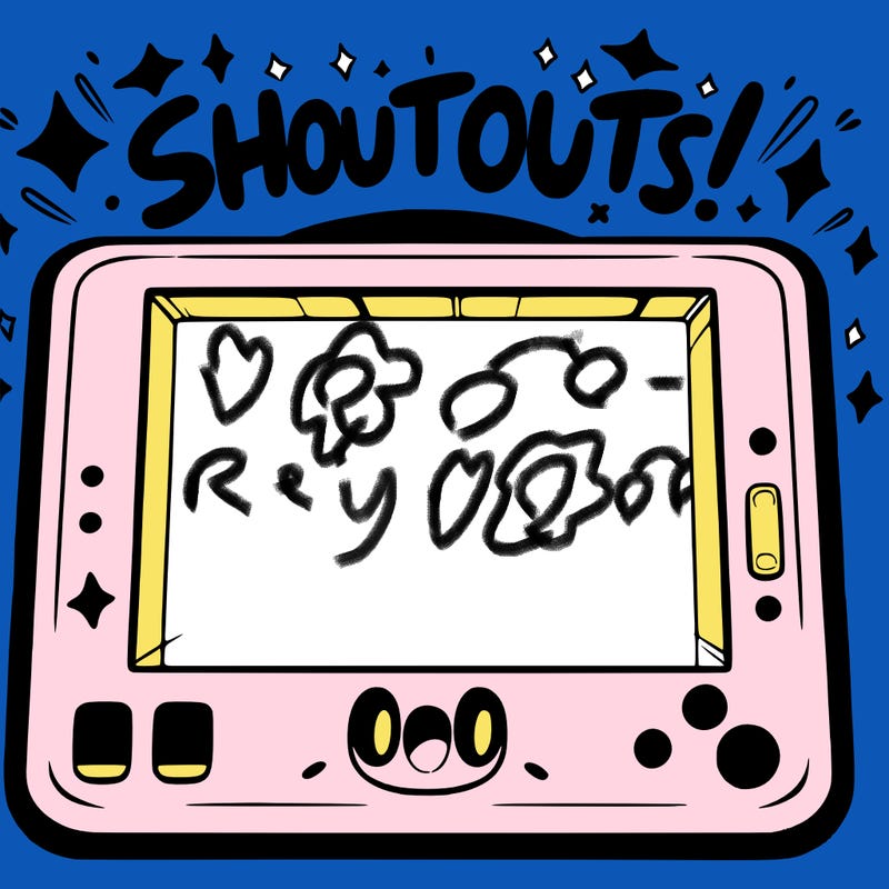 blank canvas that says above it shoutouts