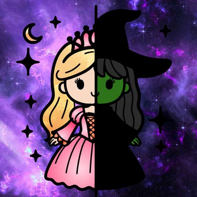 split princess and witch