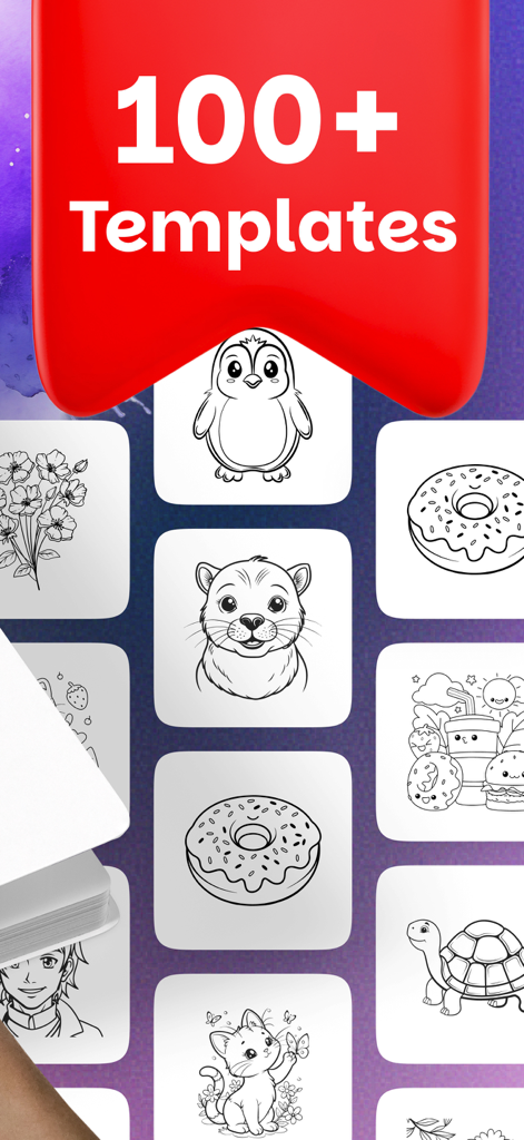 A collection of various drawing templates for AR tracing including animals flowers and food items