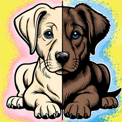 realistic dog split picture