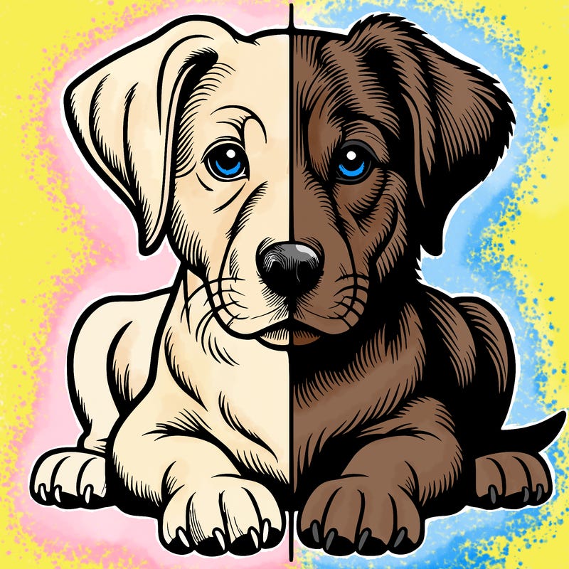 realistic dog split picture