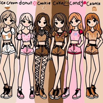 a group of girls wearing crop tops and shorts