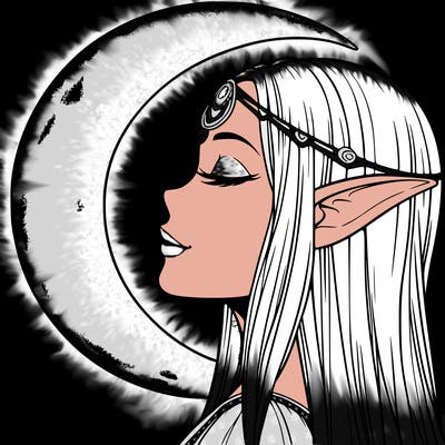 a realistic moon elf