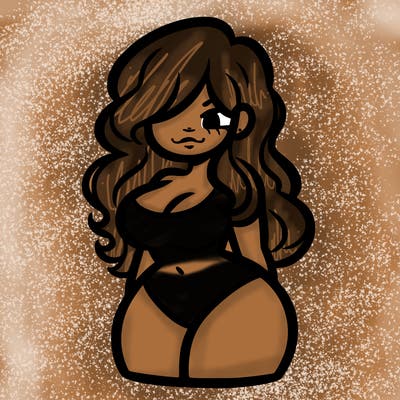 curvy woman with hair