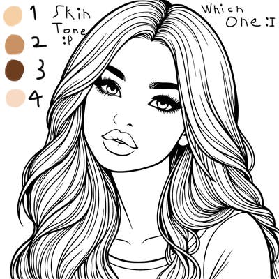 realistic girl with hair on her hair and lips