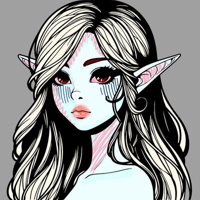 elf girl realistic dark fantasy