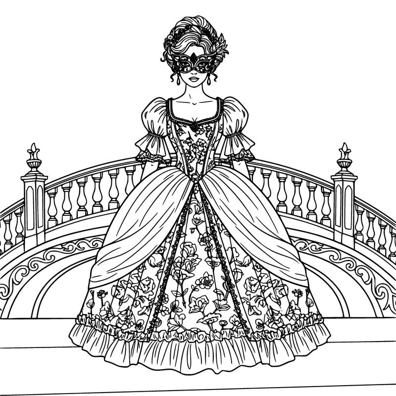 beautiful pricncess with a masquerade and beautiful bridgerton gown