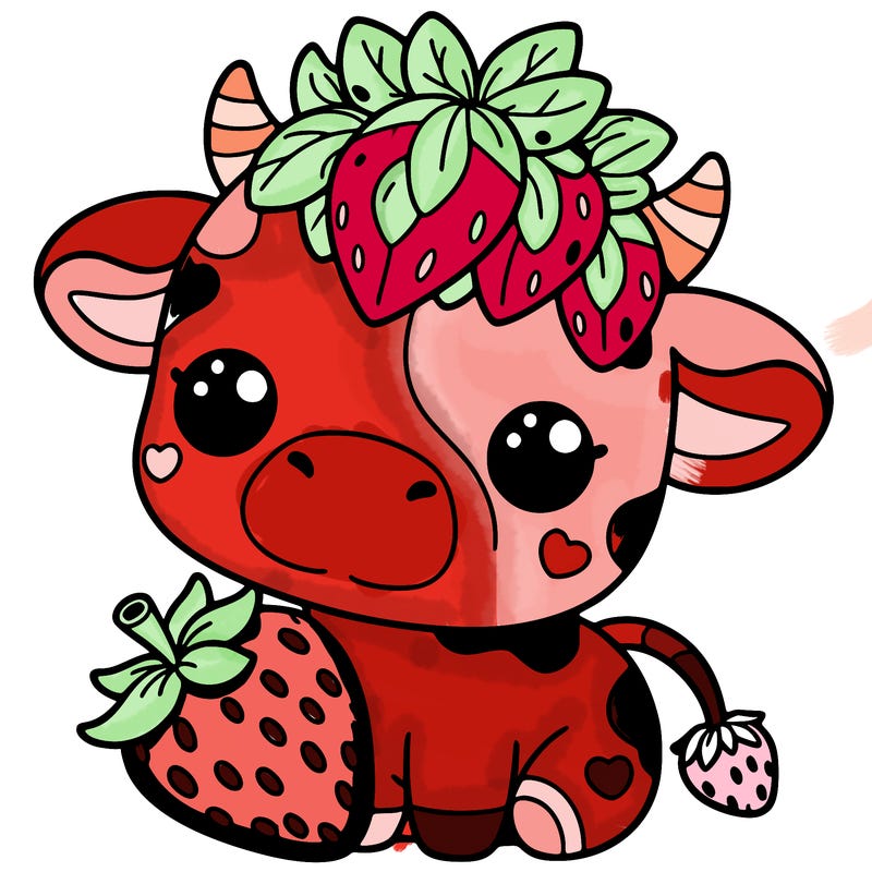 cute strawberry cow