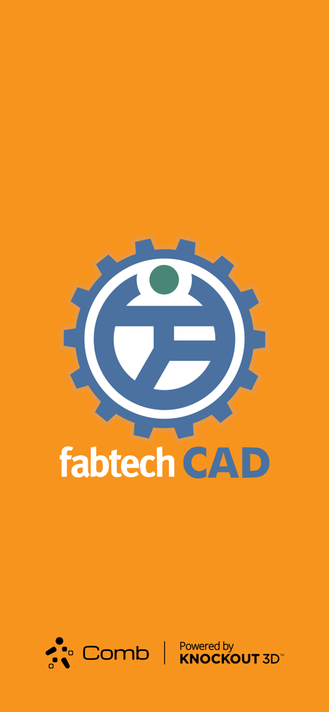 Fabtech CAD - Fabtech CAD app splash screen with logo on an orange background