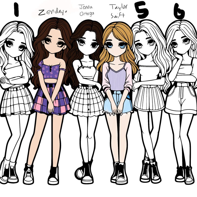 a group of girls realistic