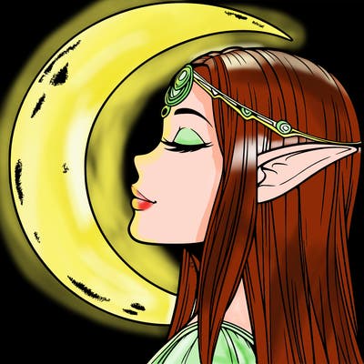 a realistic moon elf