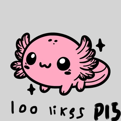 cute easy baby axolotl