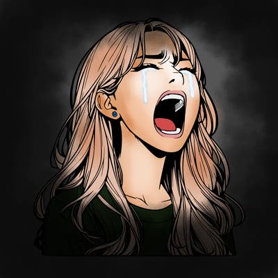 screaming realistic, girl