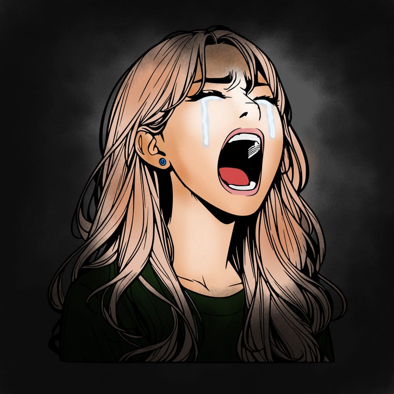 screaming realistic, girl