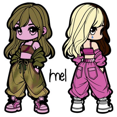 girl in crop top and baggy pants