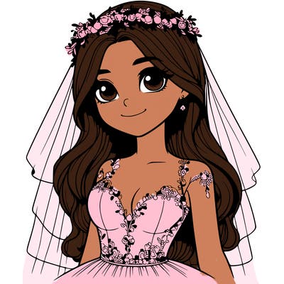 realistic girl in a wedding dress