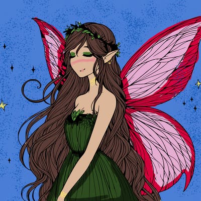 ethereal realistic fairy girl