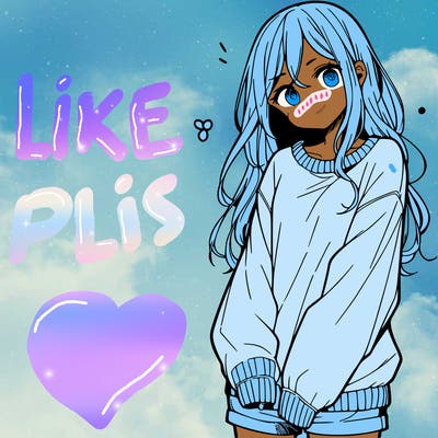 manga teen girl  in a sweater and baggy pants