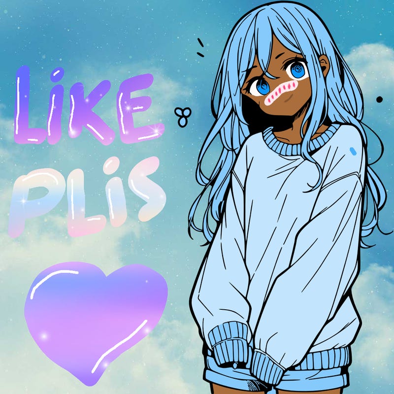 manga teen girl  in a sweater and baggy pants