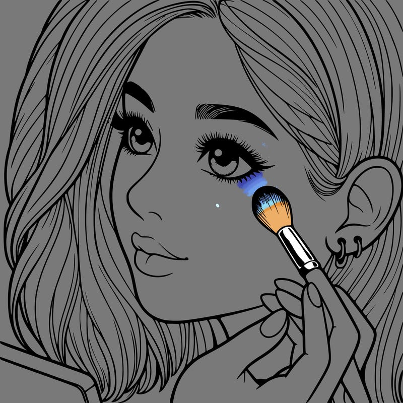 a realistic girl doing her makeup