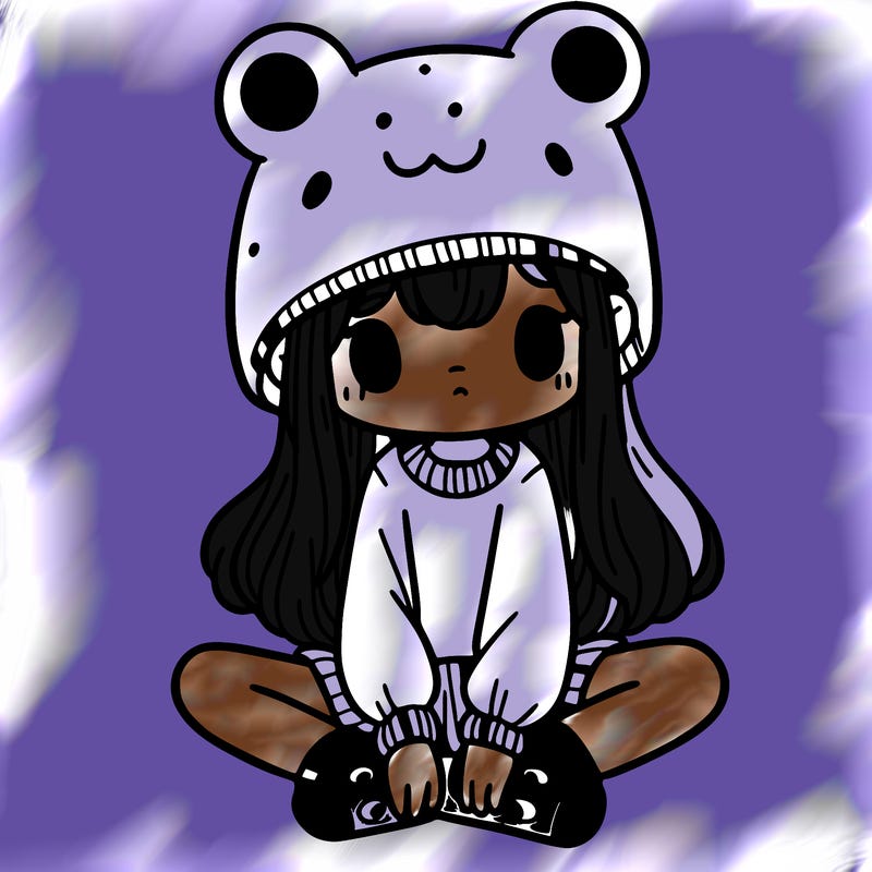 a girl wearing a frog hat and some frog socks