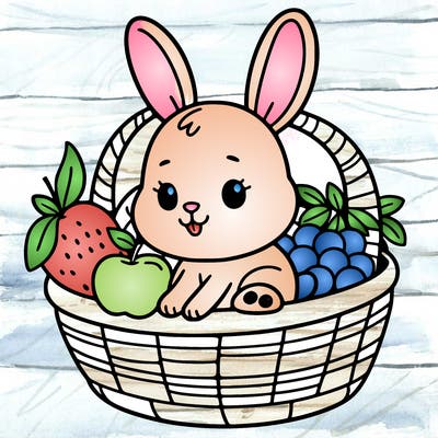 bunny in a fruit basket