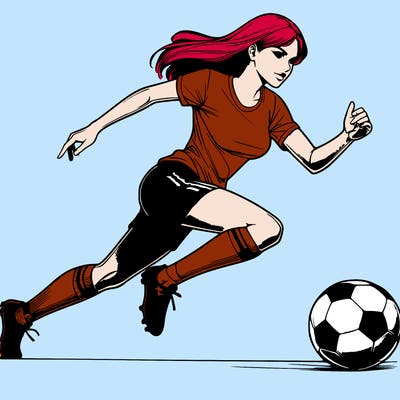 realistic woman playing soccer