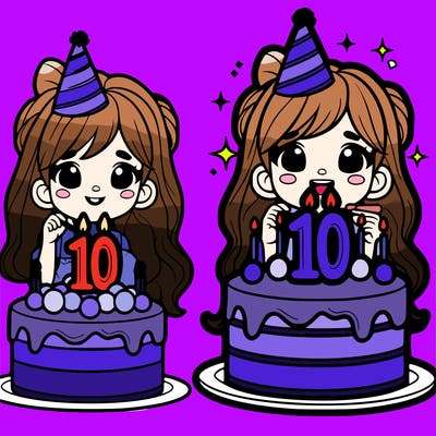 me eating a birthday cake as 10yd as a girl