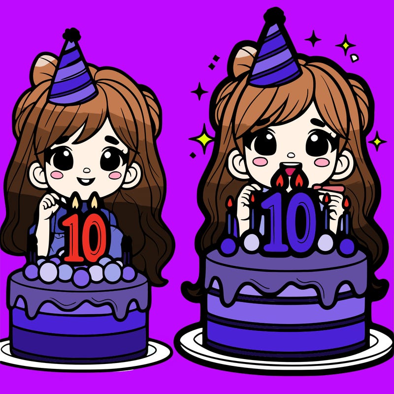 me eating a birthday cake as 10yd as a girl