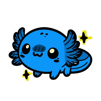 cute easy baby axolotl