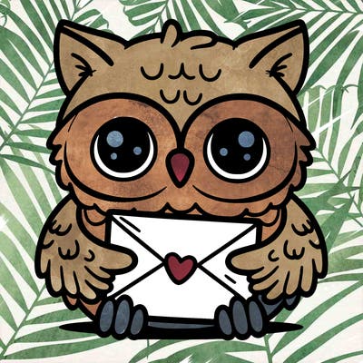 owl holding an envelope