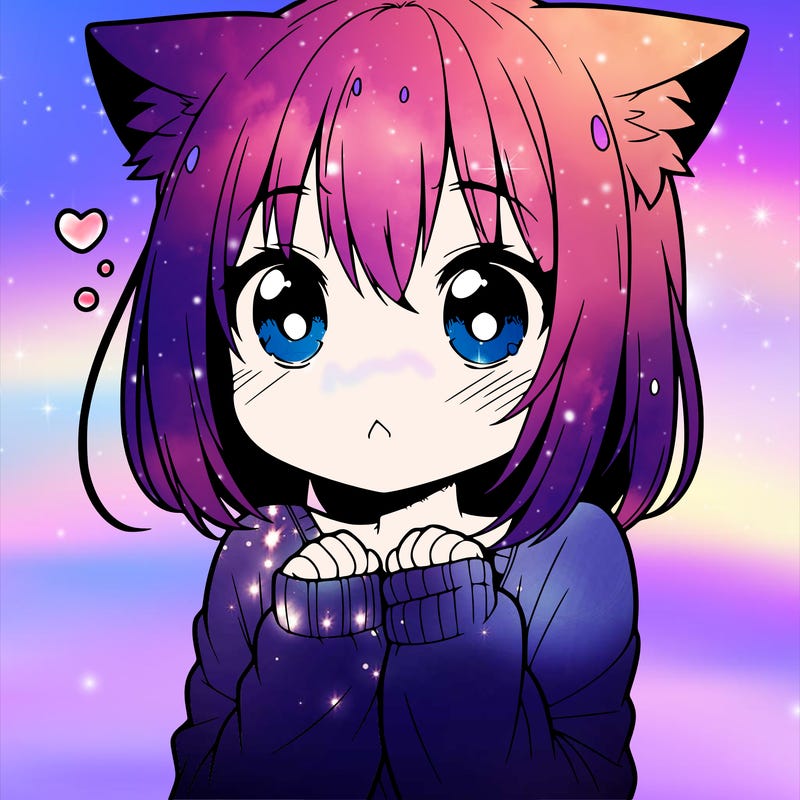 shy anime catgirl