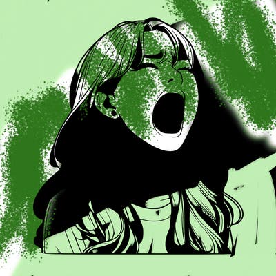 screaming realistic, girl