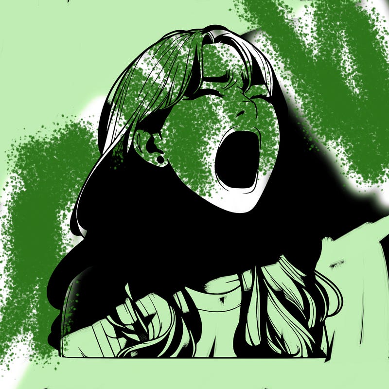 screaming realistic, girl