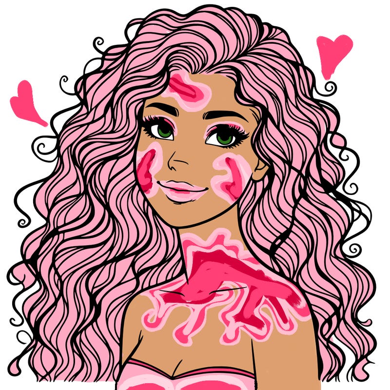 woman with curly  long hair realistic