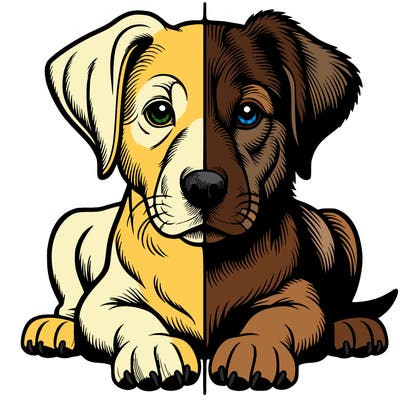 realistic dog split picture