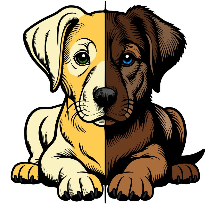 realistic dog split picture