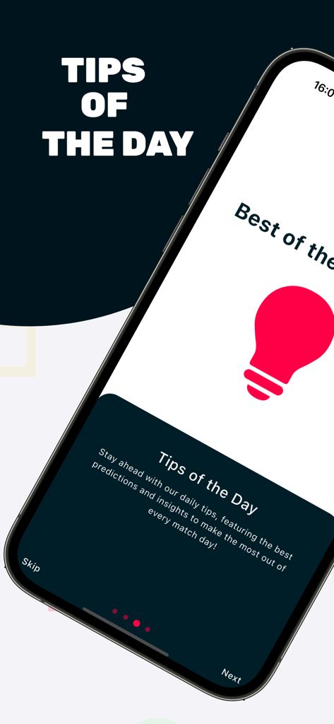 Expert Football Tips - Expert Football Tips App Onboarding-Bildschirm mit täglichen Fußball-Wettvorhersagen und Einblicken