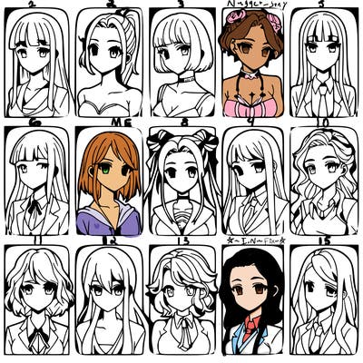 girls that look diffrent anime