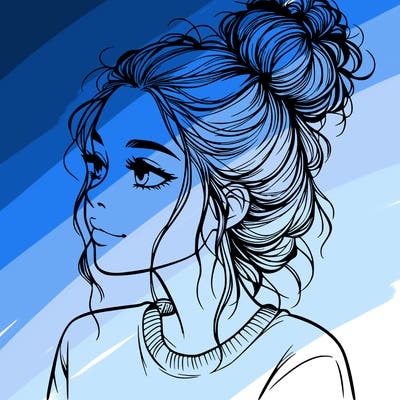 a realistic girl with a messy bun