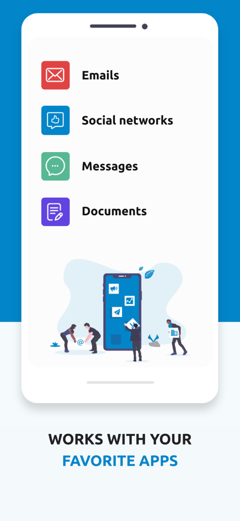 Integración de la aplicación Scribens con correos electrónicos, redes sociales, mensajes y documentos