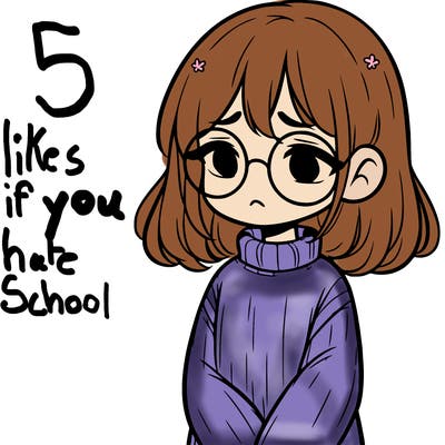 sad girl with glasses in a sweater