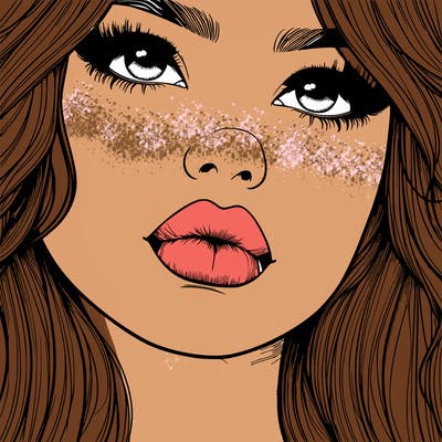 really realistic girl with lips