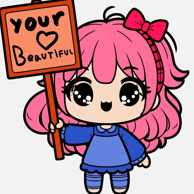 cute girl holding a sign