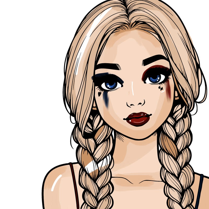 realistic girl with braids