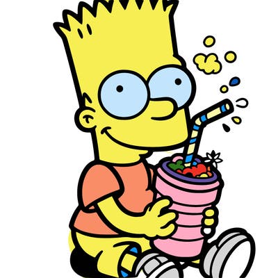 bart drinking a cold slushy
