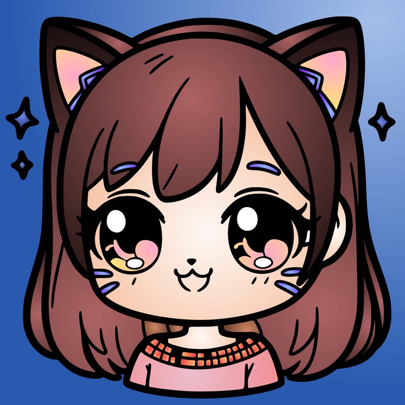 cute teenage cat girl smiling