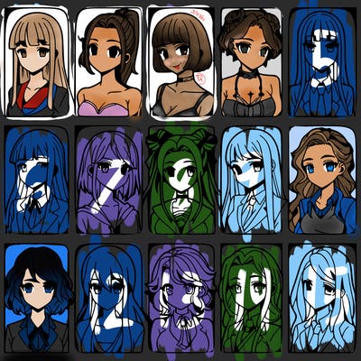 girls that look diffrent anime