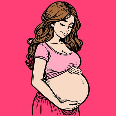 woman heavily pregnant realistic